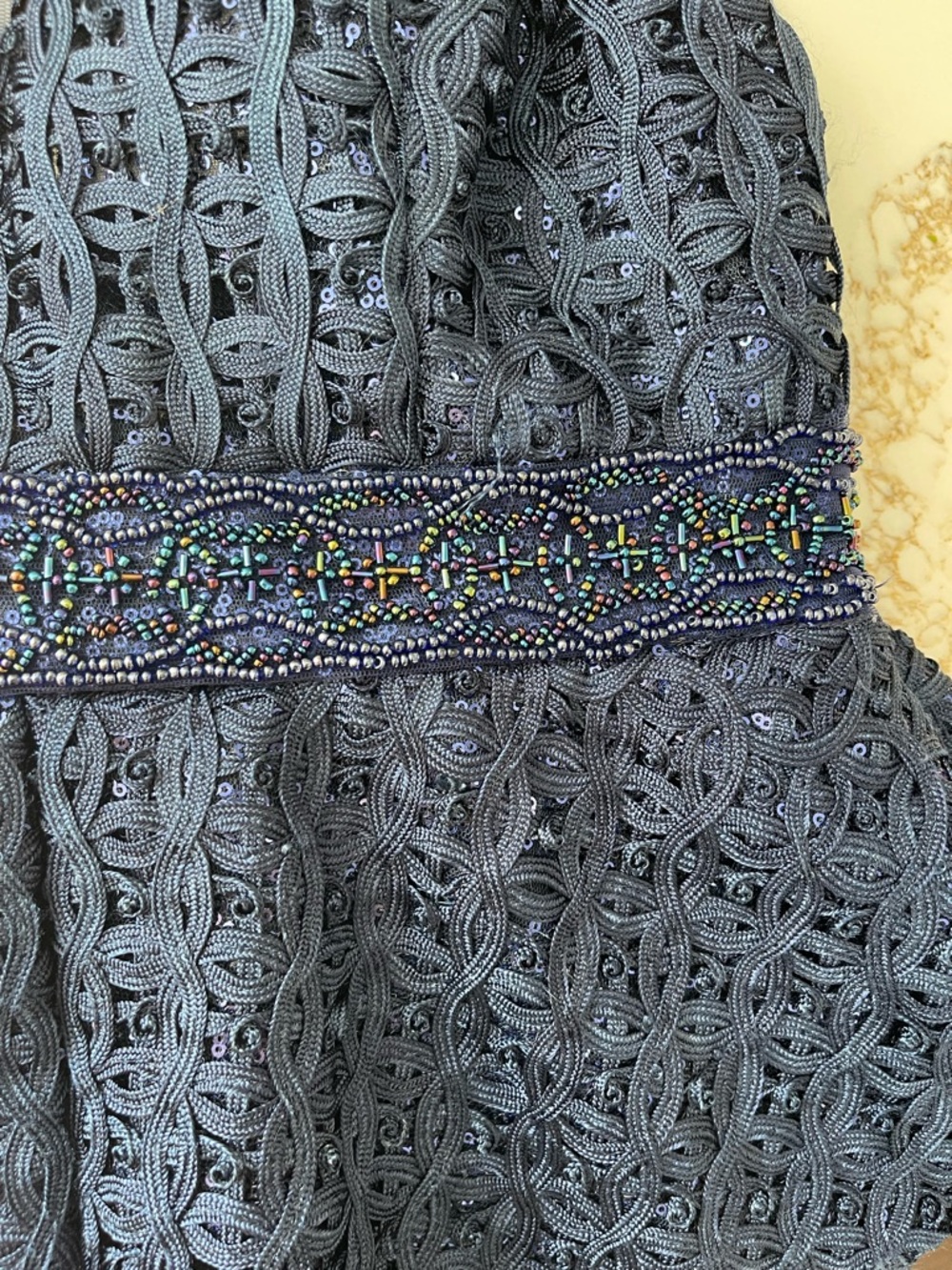 ALEXANDER BY DAYMOR Style #977 Strapless Navy Peplum Sequin Evening Gown small - Picture 8 of 10